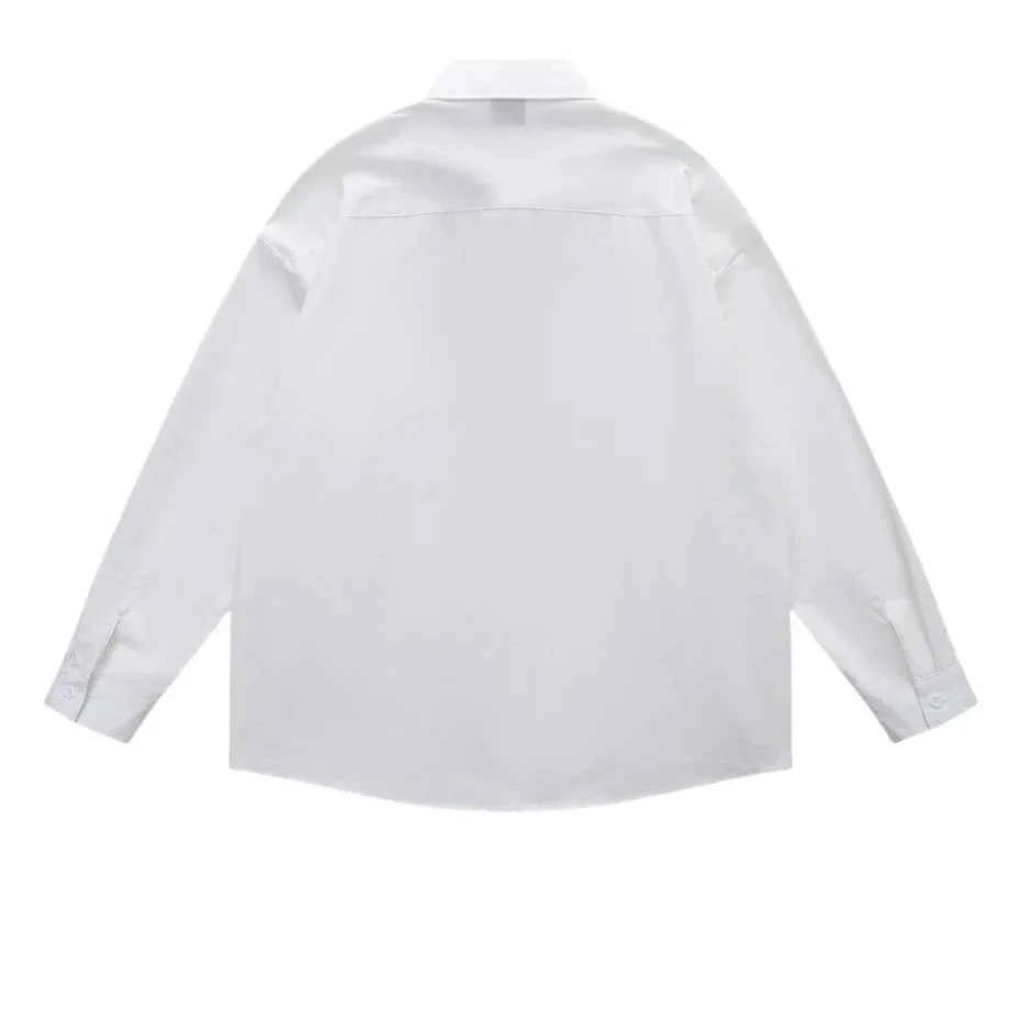 Premium Cats Embroidery Loose Long Sleeve Shirt