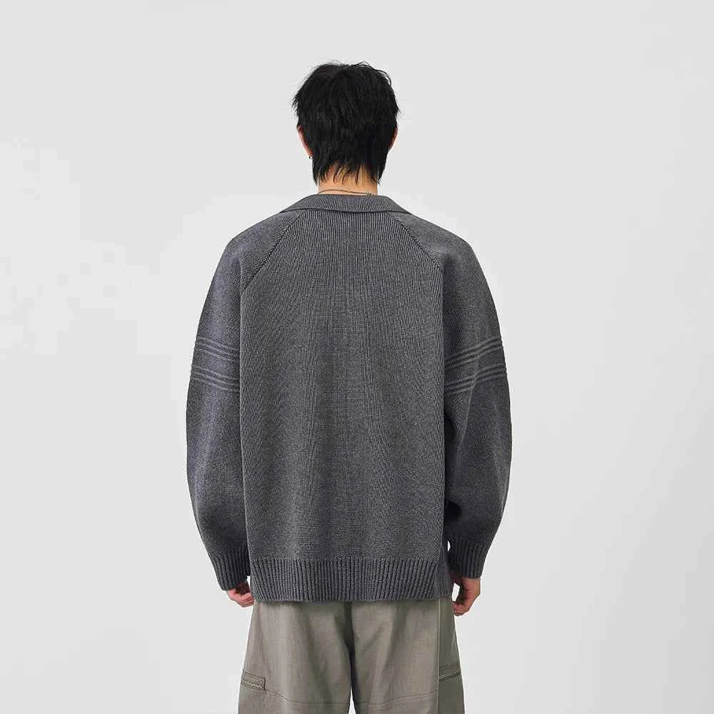 Versatile Solid Color Button Front Knitted Cardigan