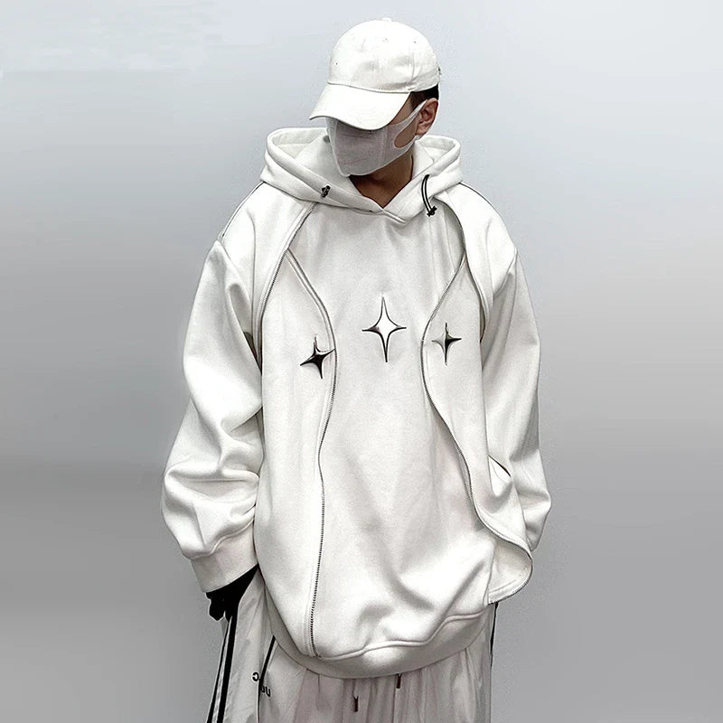 Chrome Star Oversized Hoodie Jacket