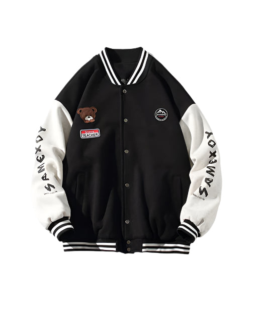 Teddy Bear Stitch Varsity Jacket