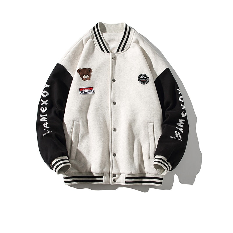 Teddy Bear Stitch Varsity Jacket