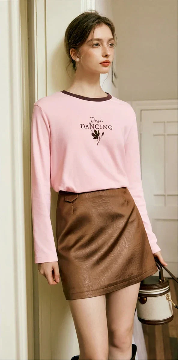 Soft Knit Crewneck Printed Long Sleeve T-Shirt - Luxuryurbanwear