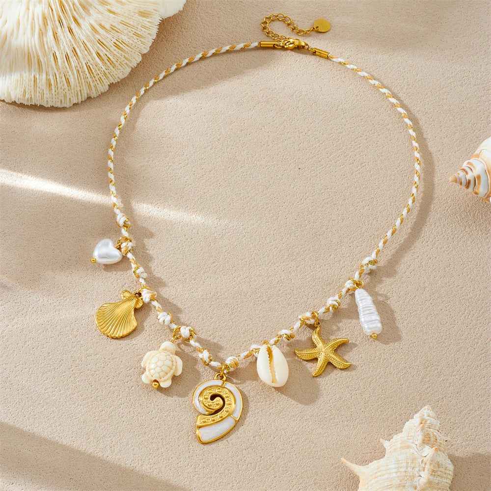 Y2K Beachy Charm Pendant Necklace
