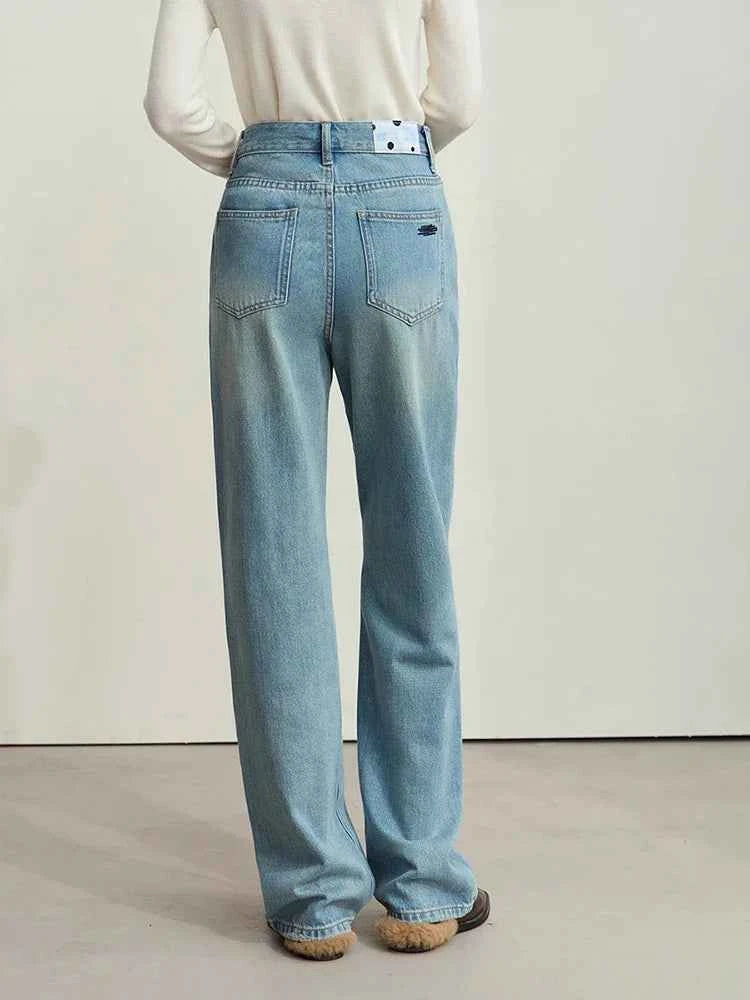 Minimalist Cotton Denim Wide Leg Jeans