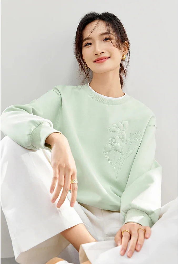Autumn Embroidered Comfort Sweatshirt - Luxuryurbanwear