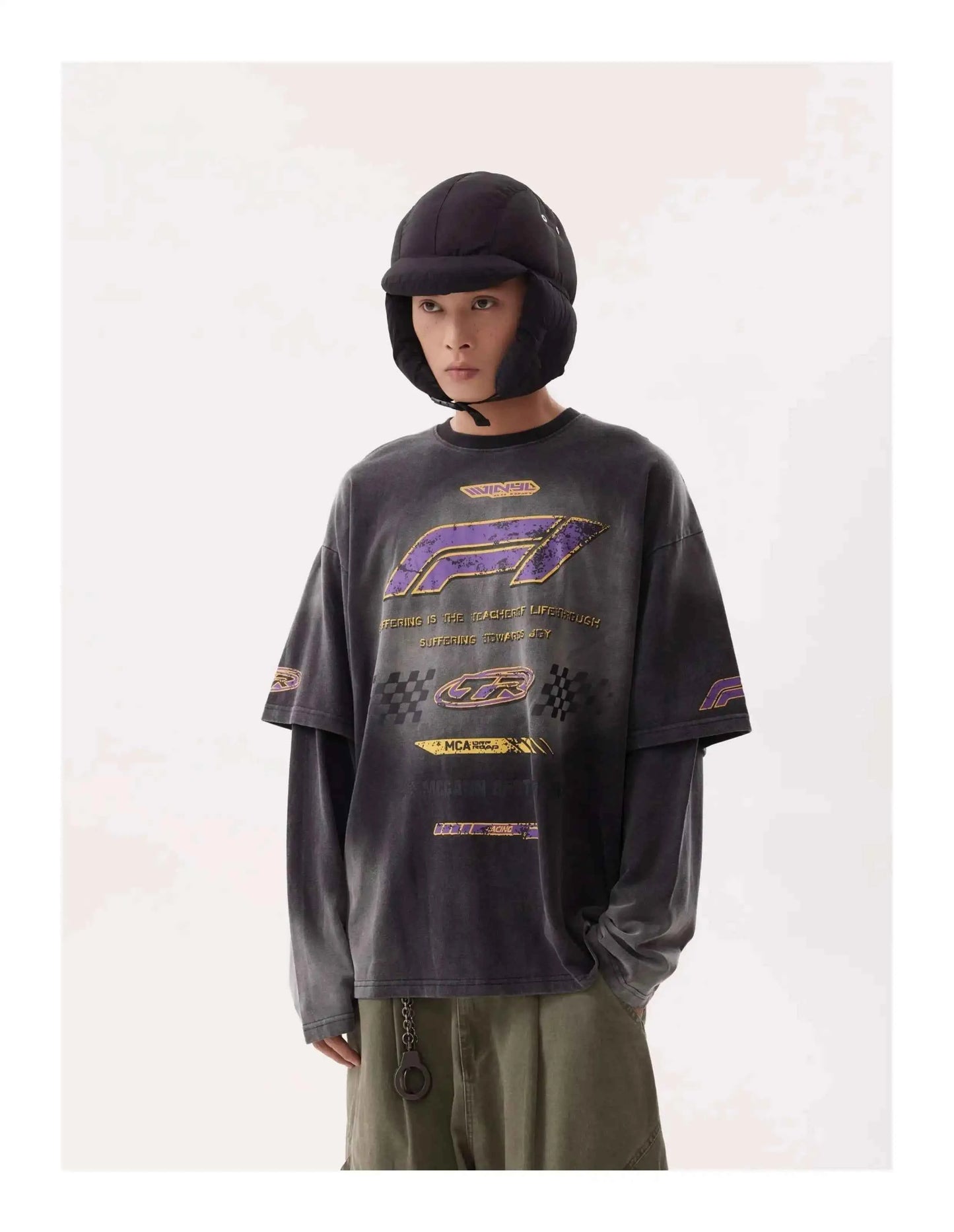Vintage Distressed Washed Graphic Print T-Shirt