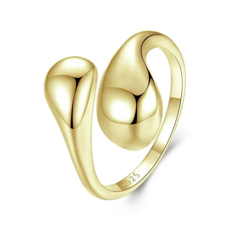 Chunky Water Droplet Sterling Silver Ring