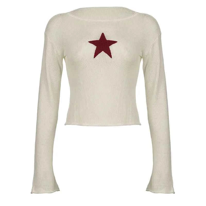 Women Vintage Grunge Star Aesthetic Sweater