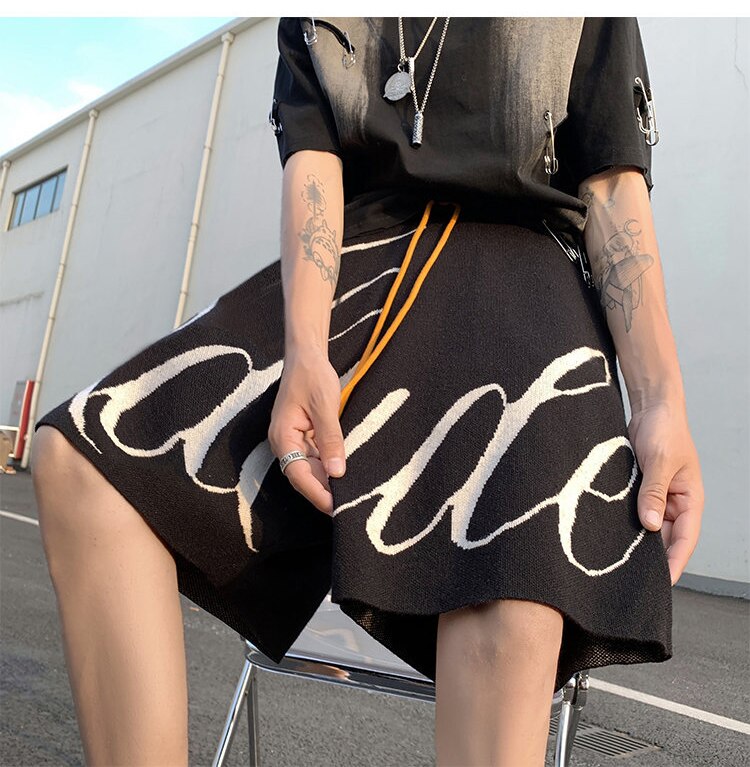 Letter Foam Y2K Knee Length Shorts