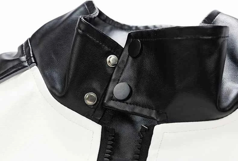 Trendy Streetwear Hip Hop Faux Leather Motorcycle Jacket