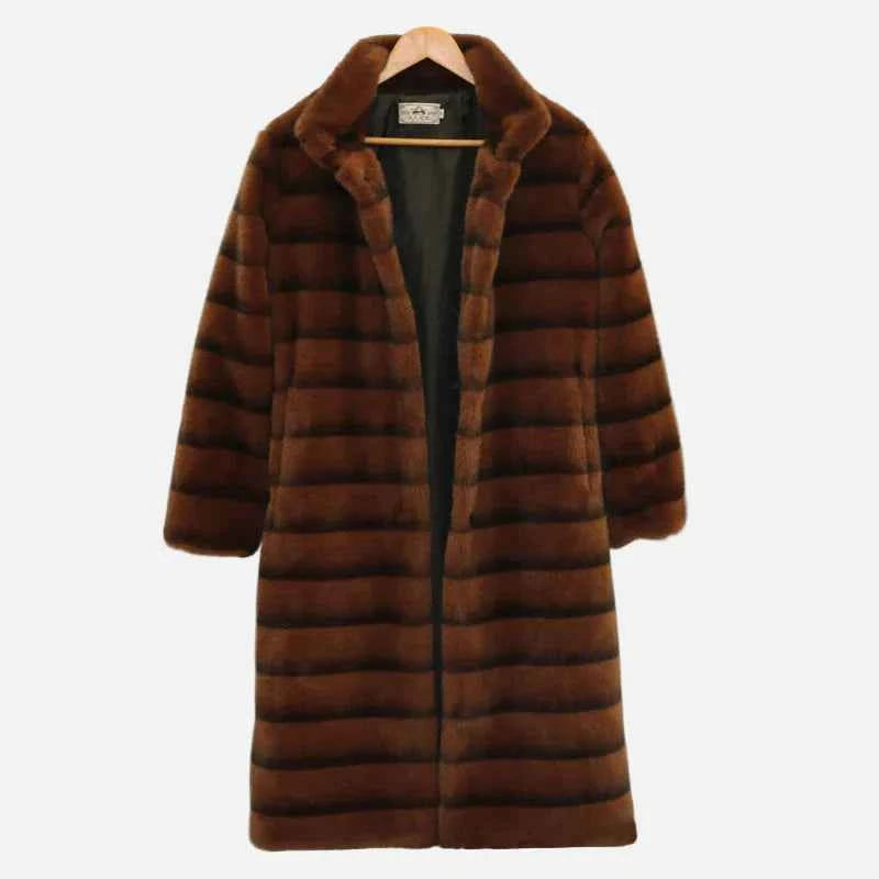 Winter Luxurious Faux Mink Fur Coat