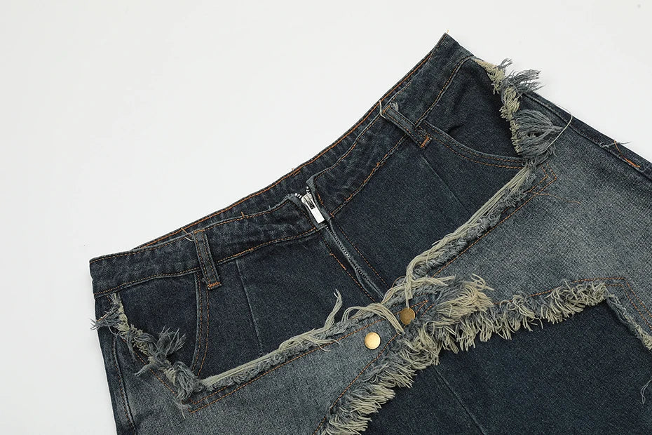 Blue Denim Tassel Star Shorts