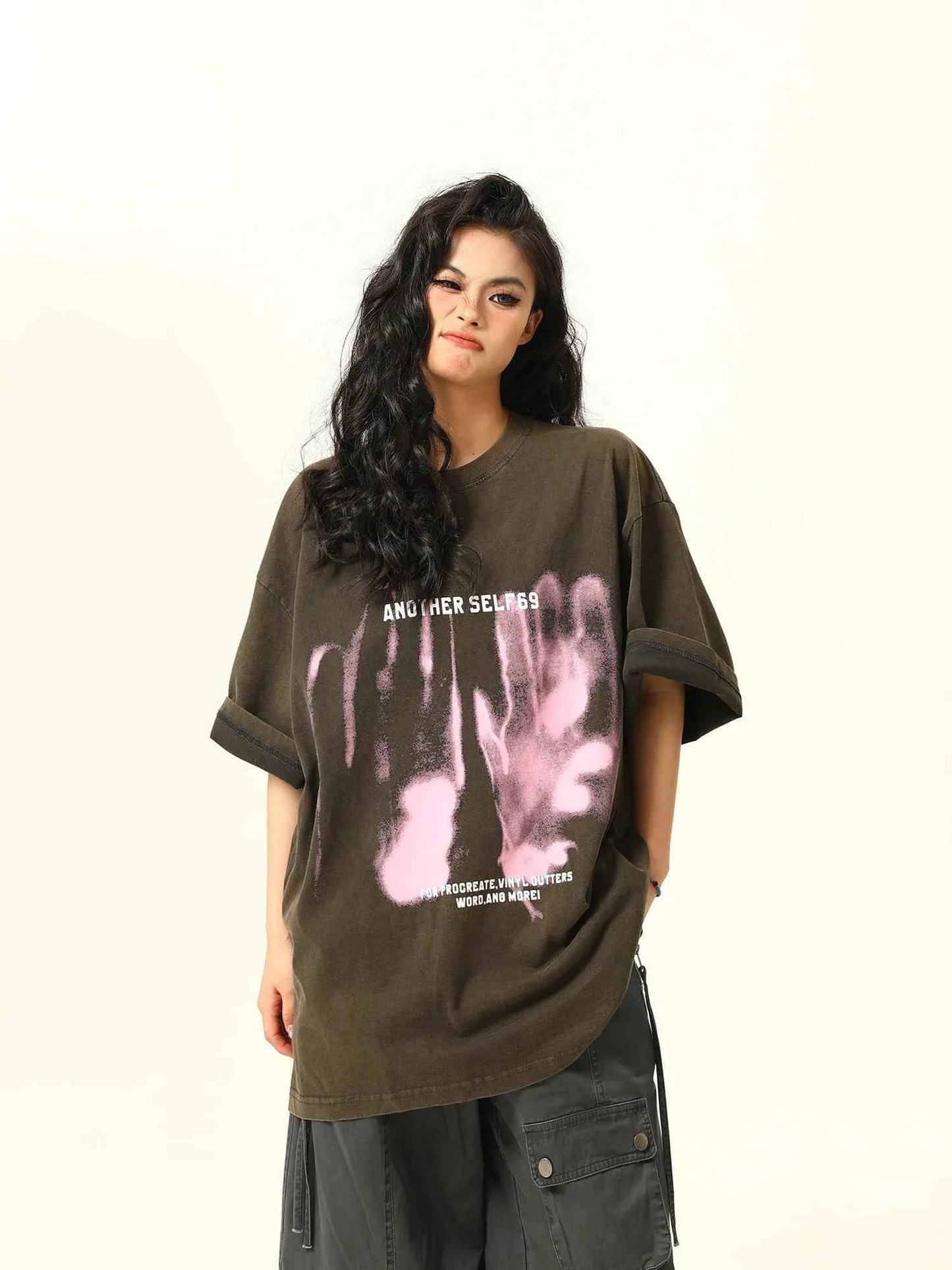 Irregular Print Retro Short-Sleeved T-Shirt