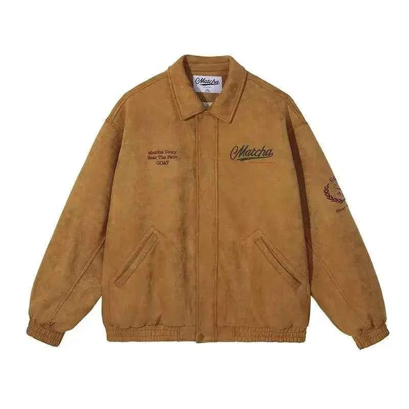 American Style Retro Racing Lapel Hip Hop Jacket