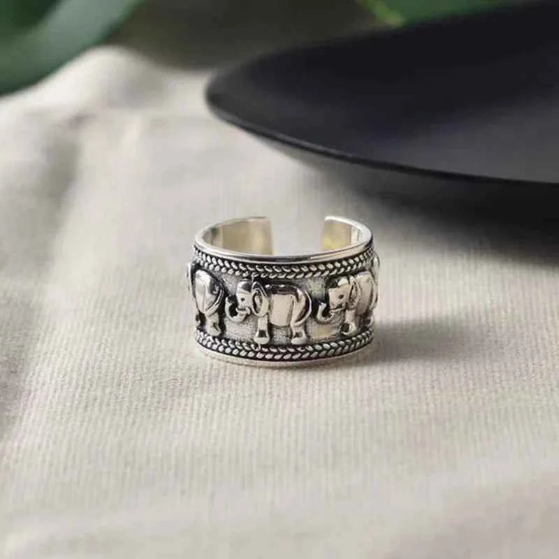 Y2K Vintage Elephant Wide Open Ring
