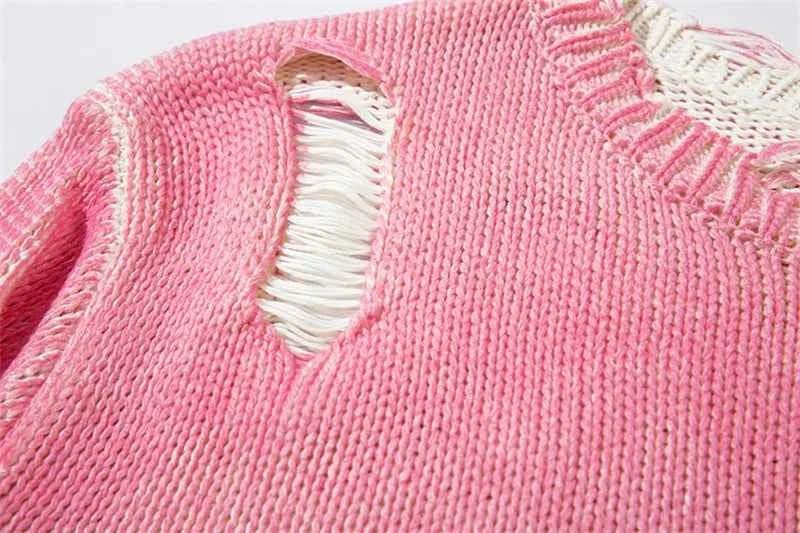 Vintage Distressed Loose Knitwear Sweater