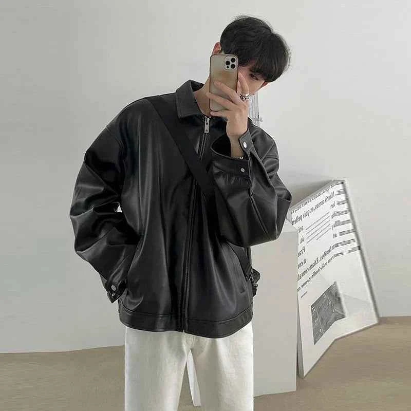 Classic High Quality Textured PU Leather Jacket