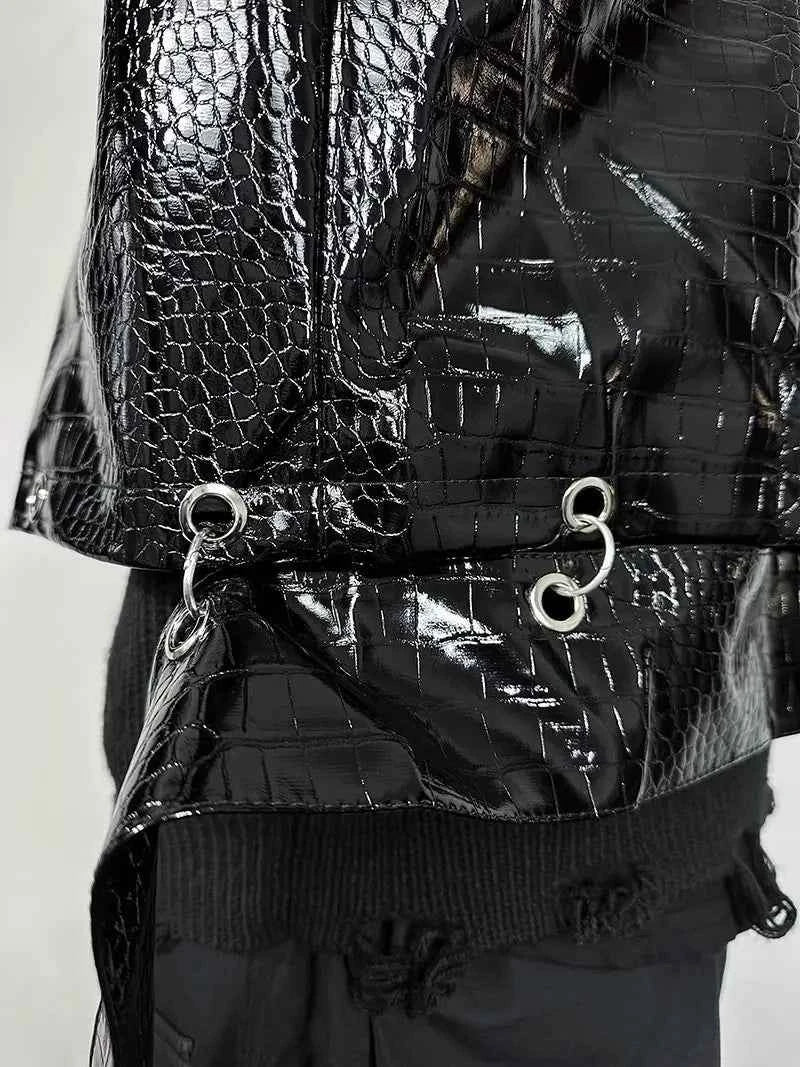 Spring Slim Leather Motorcycle Zipper Jacket