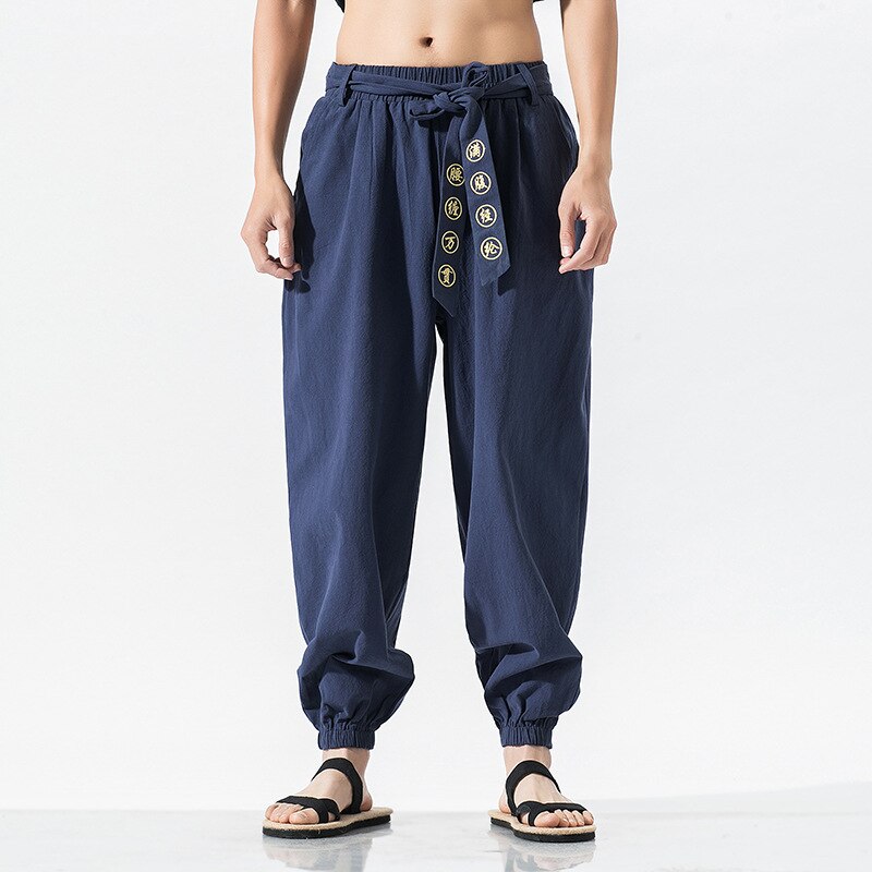 Japanese Embroidered Ribbon Tie Style Pants