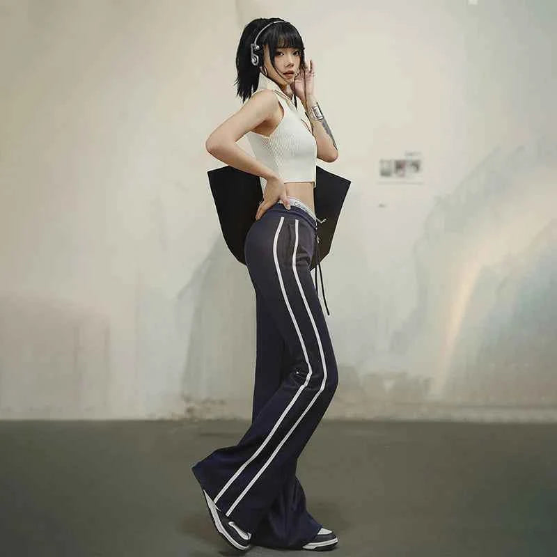 Navy Drawstring Casual Sports Sweatpants