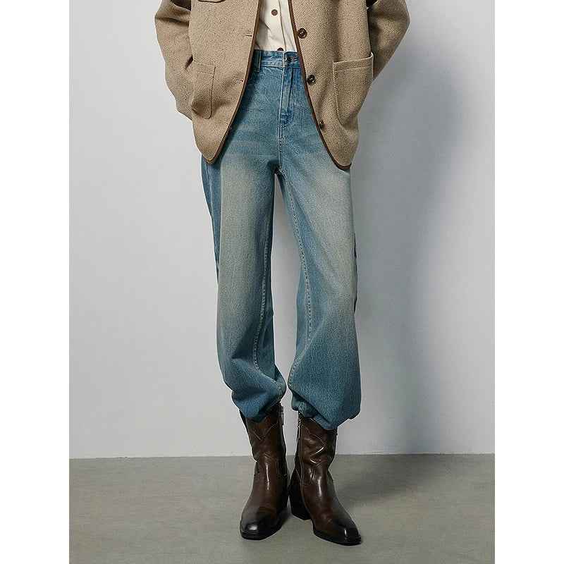 High Waist Loose Straight Denim Jeans