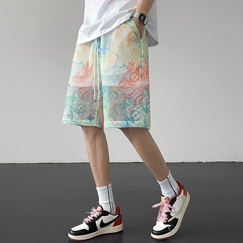 X-Color Tie-dye Mesh Shorts
