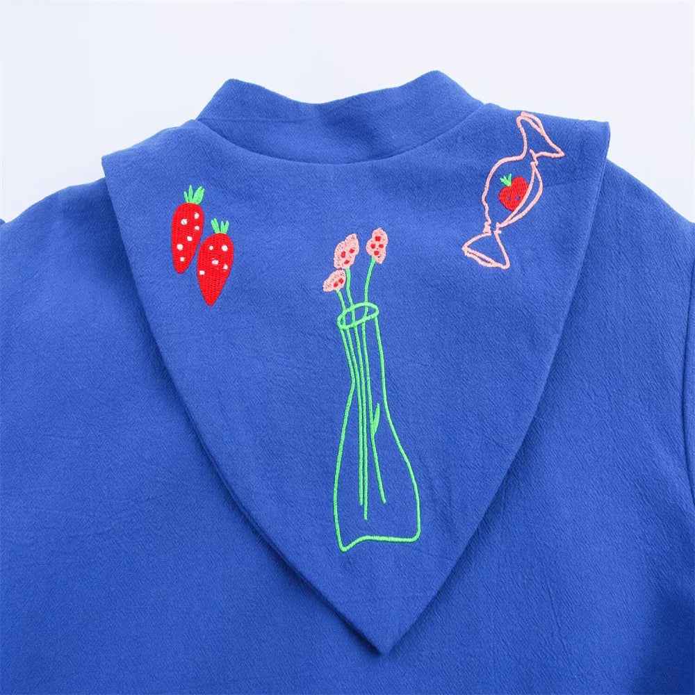 Embroidered Art Patch Casual Jacket