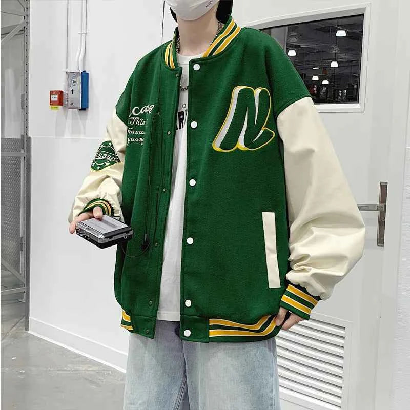Trendy Embroidered Baseball Varsity Jacket