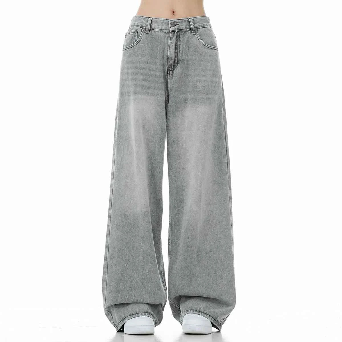 Insulated High Waist Wide Leg Denim Jeans
