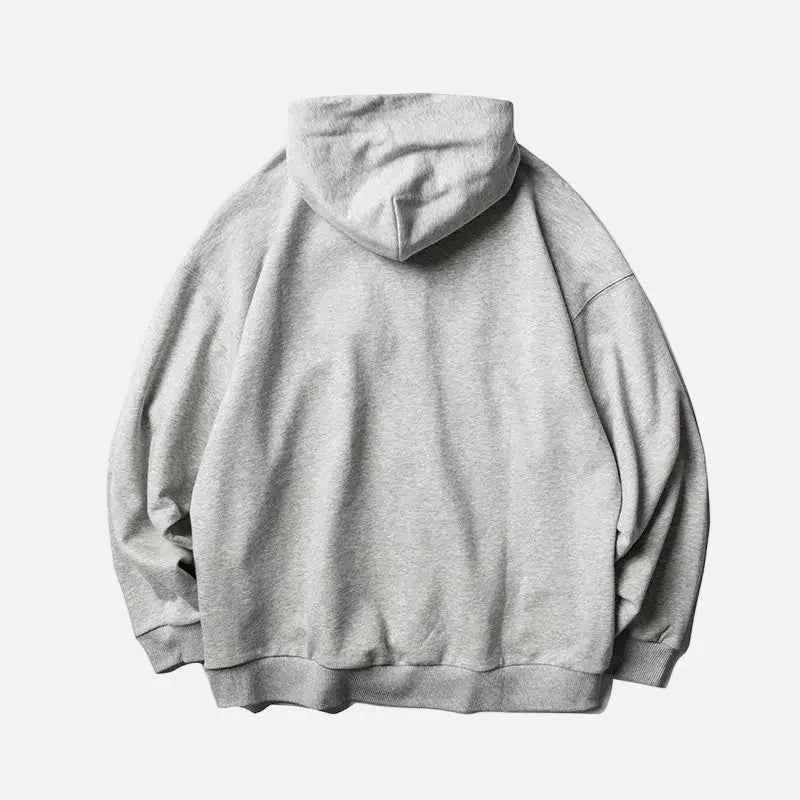 Japanese Style Letter Print Cotton Hoodie