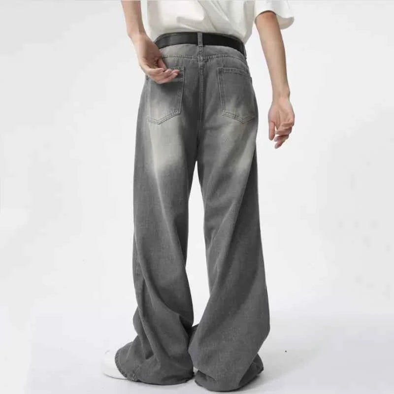 High-Waisted Babe Distressed Straight Denim Jeans