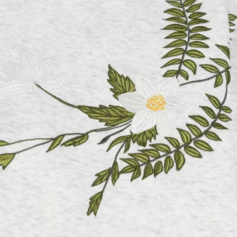 High-Quality Embroidered Flower Hip Hop Hoodie