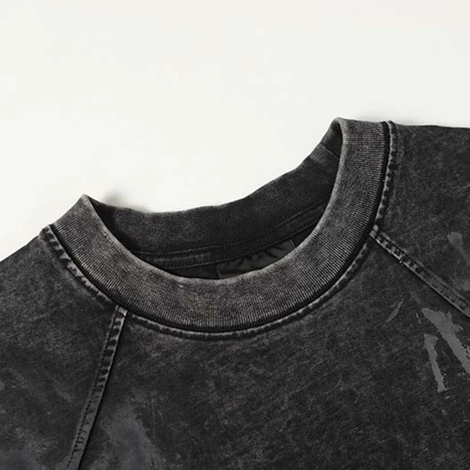 Irregular Patchwork Vintage Streetwear T Shirts