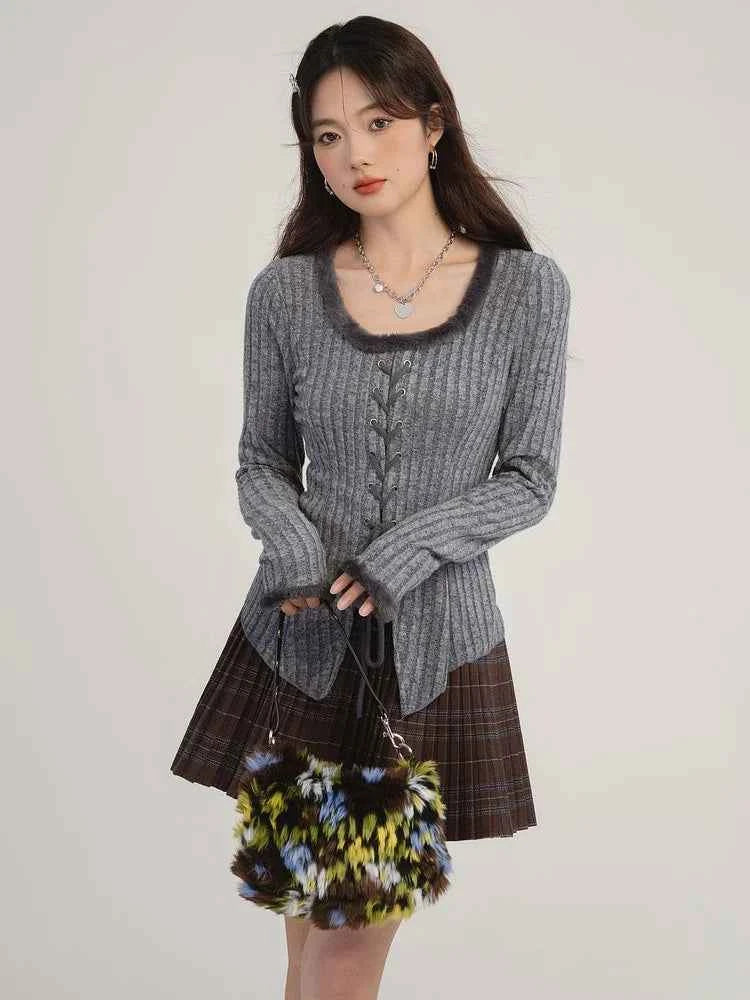Women Korean Vintage Knitted Cardigan