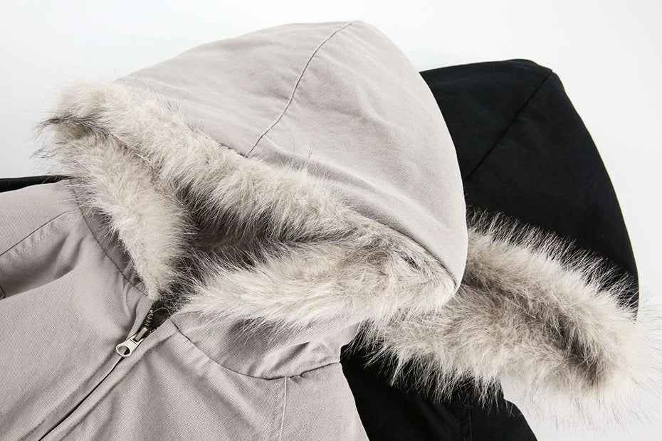 Y2K Winter Thick Padded Parkas with Furr Jacket