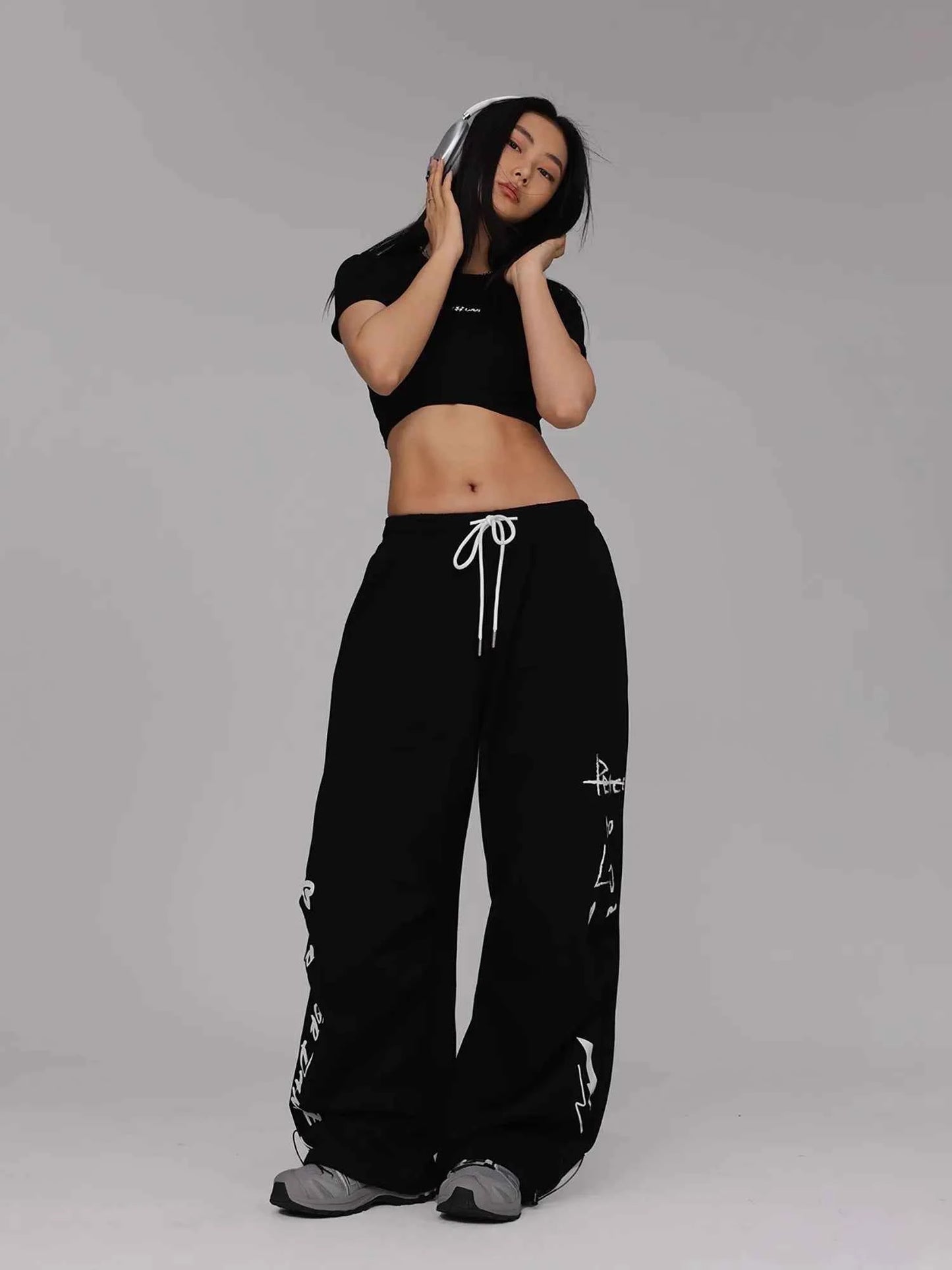 Graffiti Black Dance Casual Sweatpants