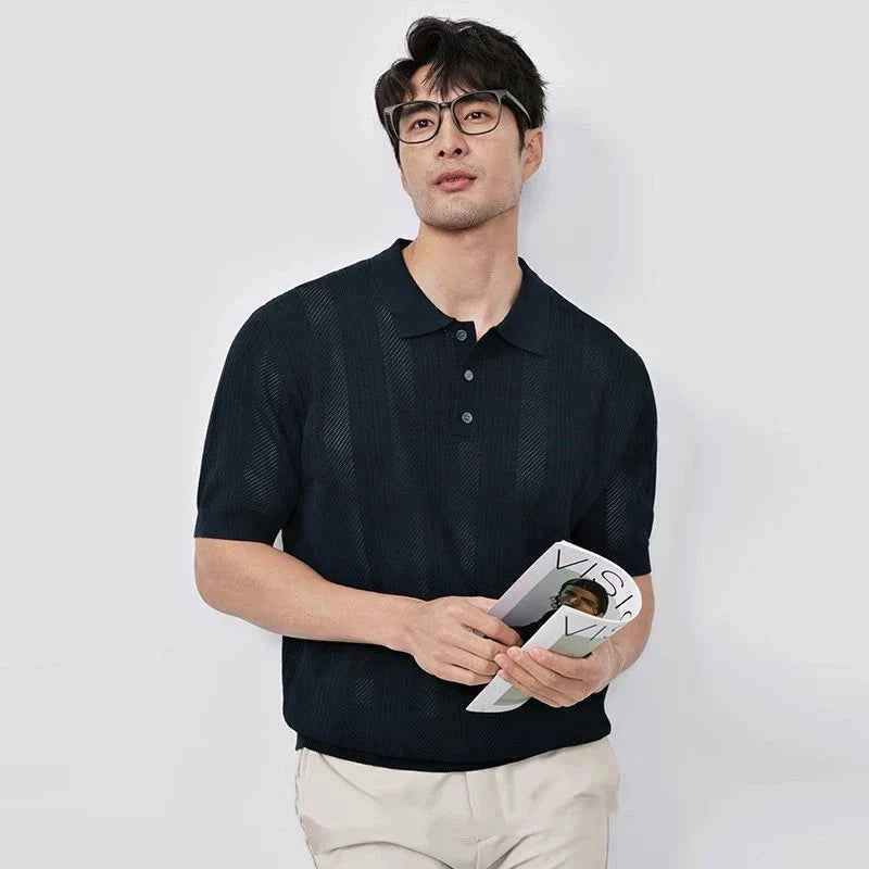 Men's Luxury Knitted Casual Business Polo T-Shirt