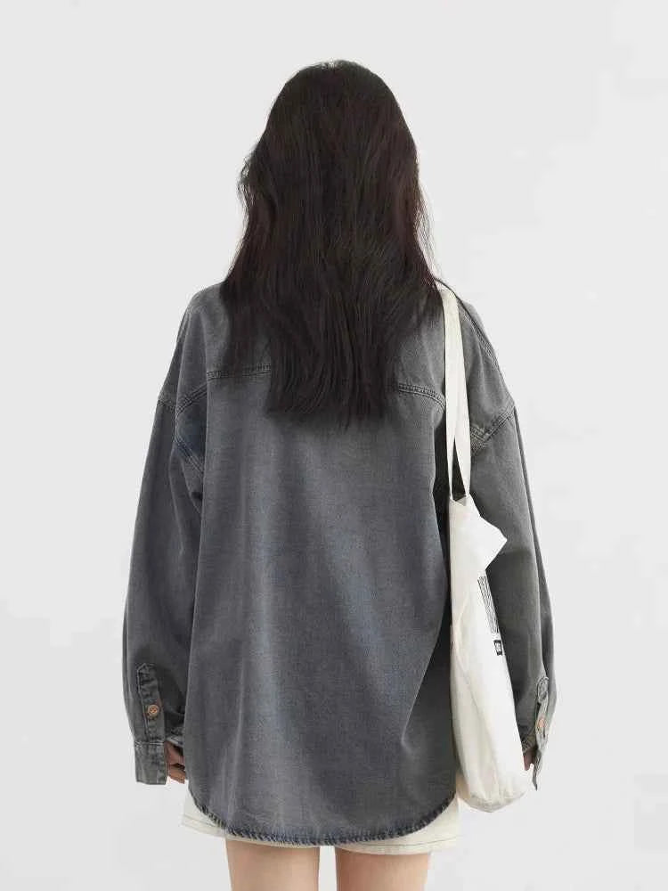 Women Retro Chic Hip Hop Loose Denim Jacket