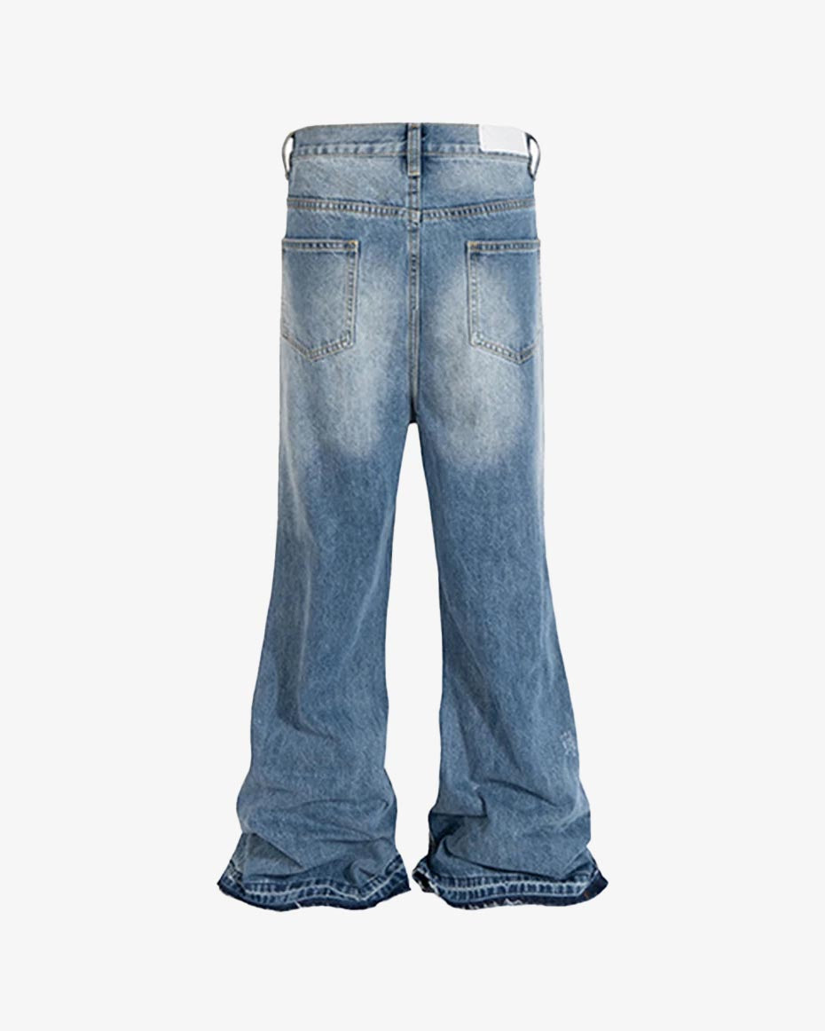 Distressed KP26 Baggy Flared Jeans