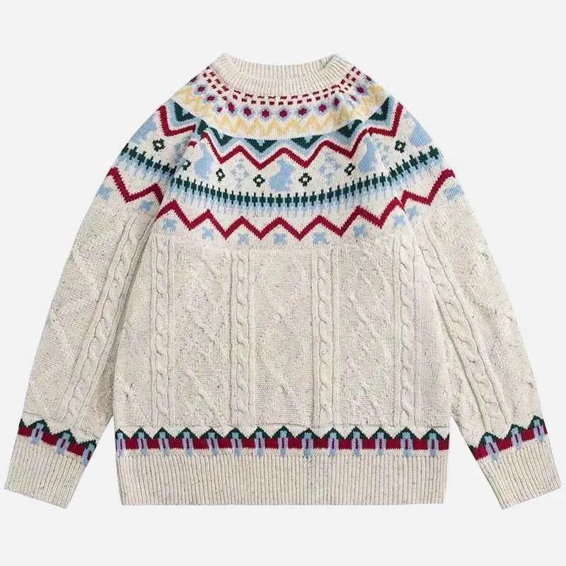 Vintage Trendy Japanese Style Knit Sweater