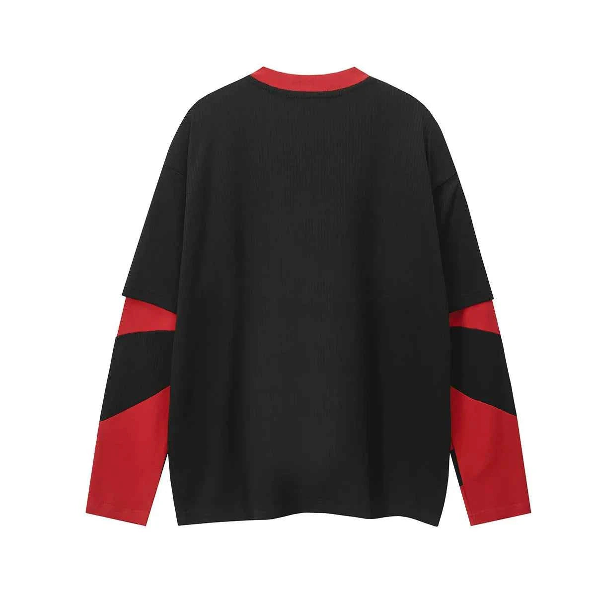 Color Block Patchwork O-Neck Long Sleeve T-Shirt