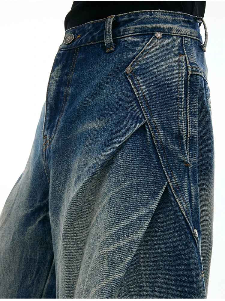 Streetwear Patchwork Wide Leg Jeans