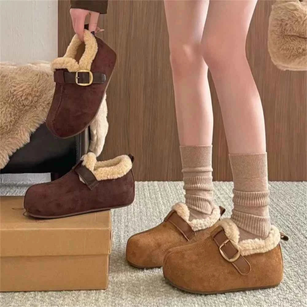 Cozy Faux Fur Loafers Flats Shoes