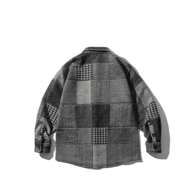 Retro Dark Color Plaid Shirt