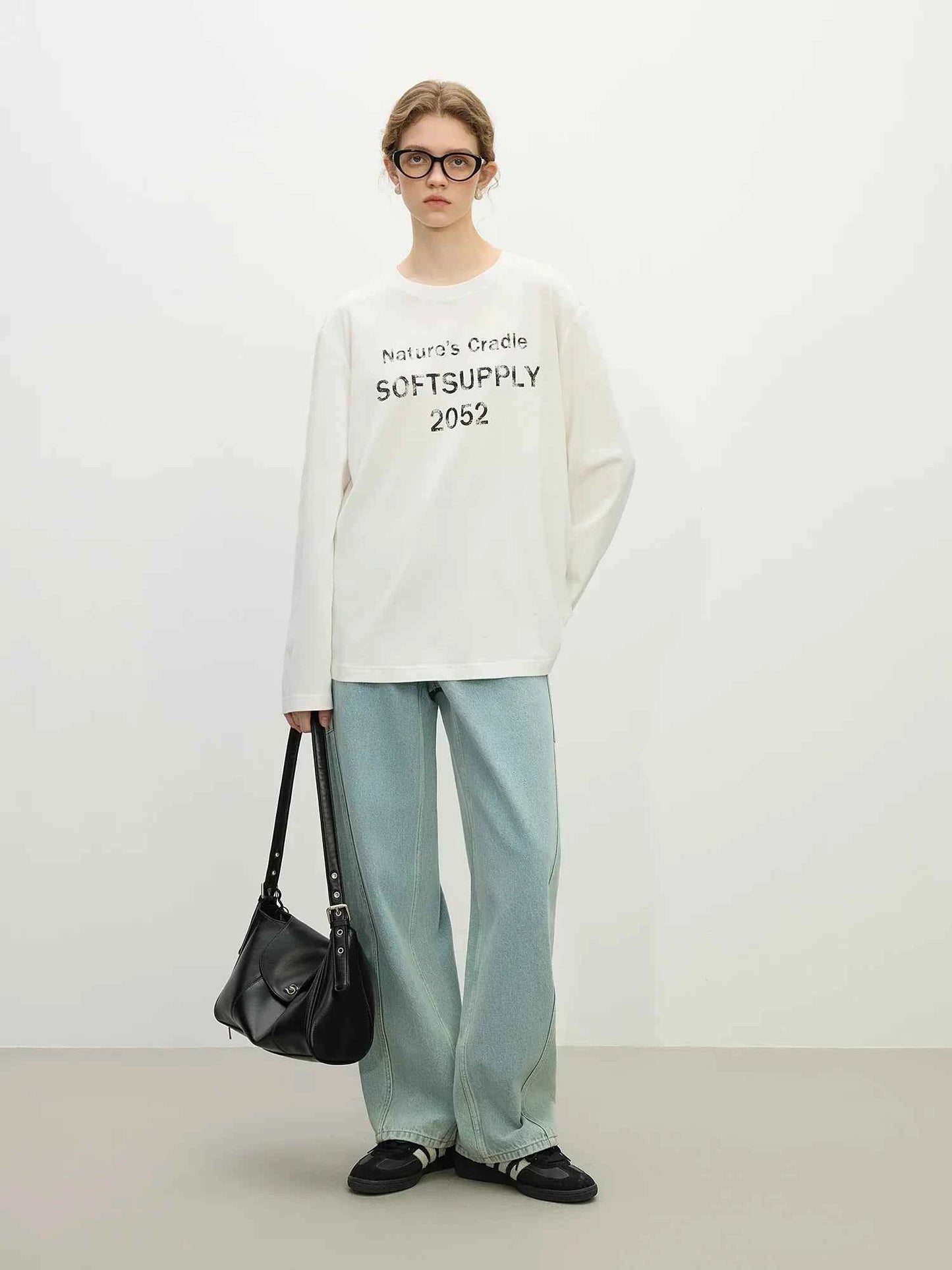 Soft Casual Letter Printed Spring Long Sleeve T-Shirt