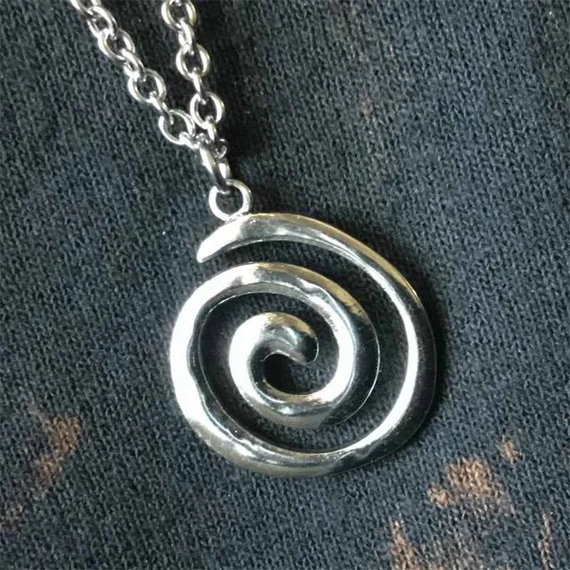 Retro Spiral Vortex Pendant Couple Necklace