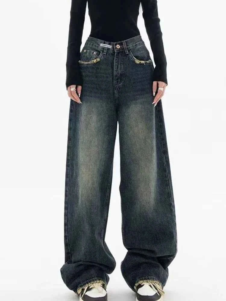 Retro Cool High Waist Wide Leg Jeans