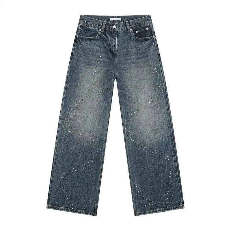 Sequin Patchwork Wornout Burr Edge Jeans