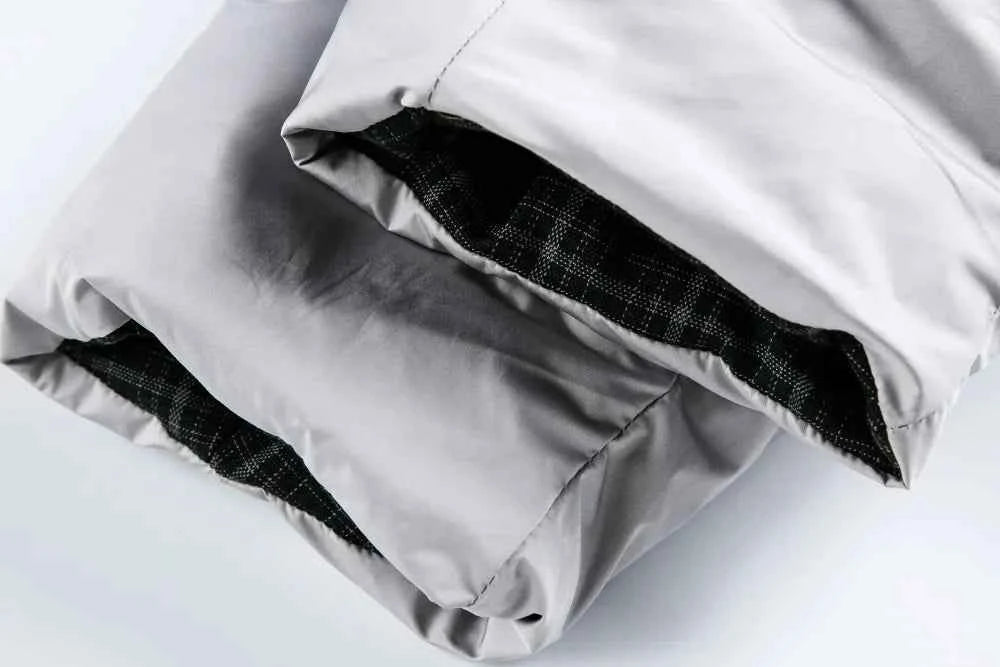 Warm Plaid Double Sided Down Puffer Jacket