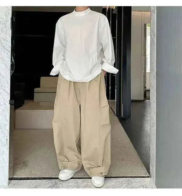 Casual Original Splicing Design Wide Leg Pants